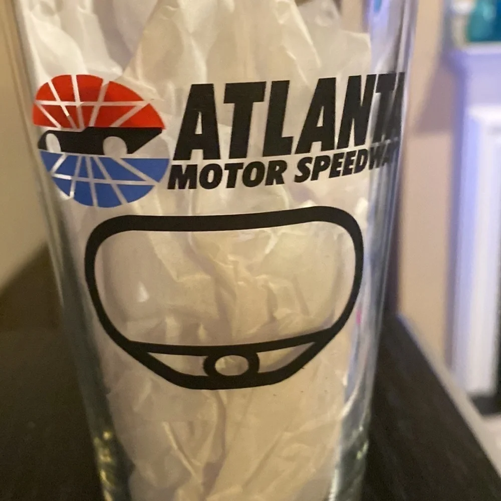 Nascar Bud Budweiser Vintage Atlanta Motor Speedway Racing Beer Glasses